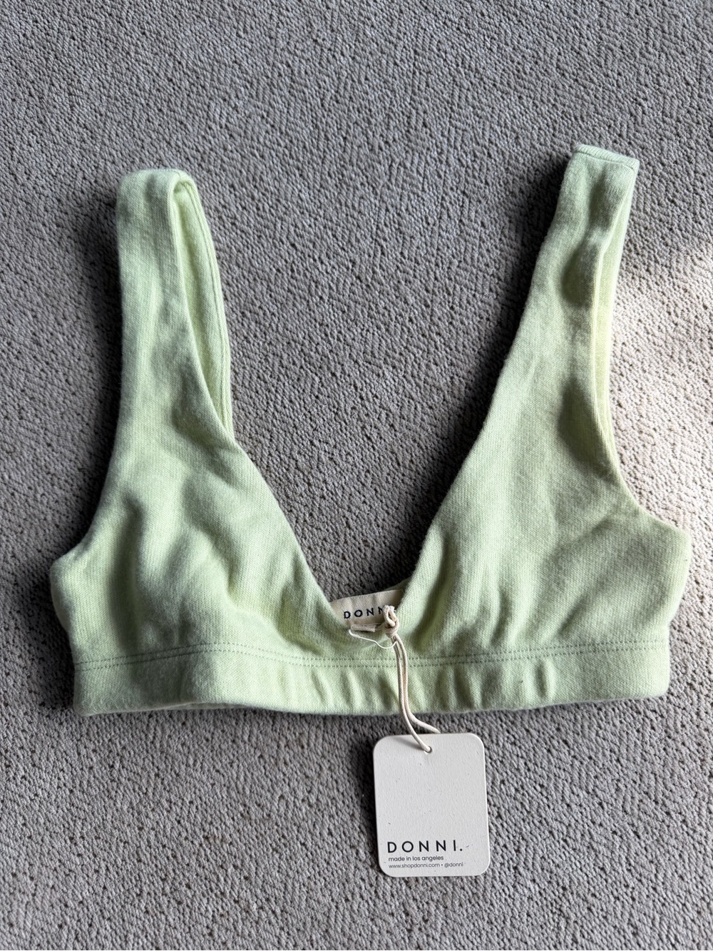 DONNI. Soft Pale Green Bralette - XS
